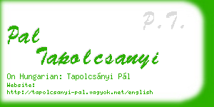 pal tapolcsanyi business card